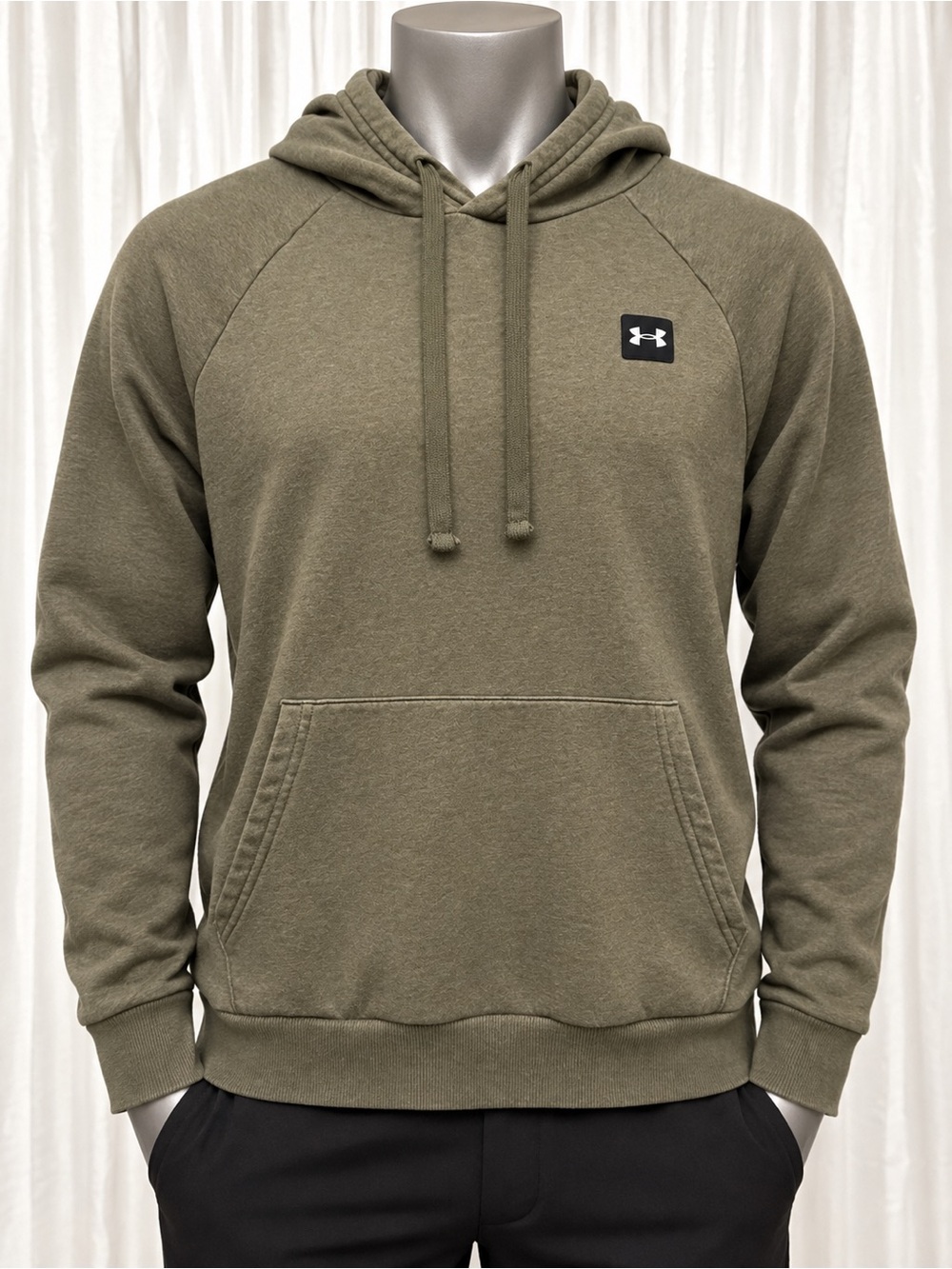Under Armour Men's Olive Hoodie with Logo Patch